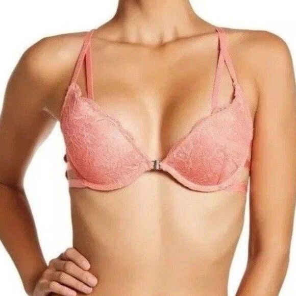 Sam Edelman Lace T-shirt Bra in Shell Pink NWT Women’s Size 34C - Picture 1 of 8